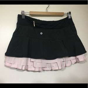 Lululemon Run Resolution Skirt - Black/Pink Mist